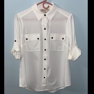 Jones New York Button Down Ivory Top